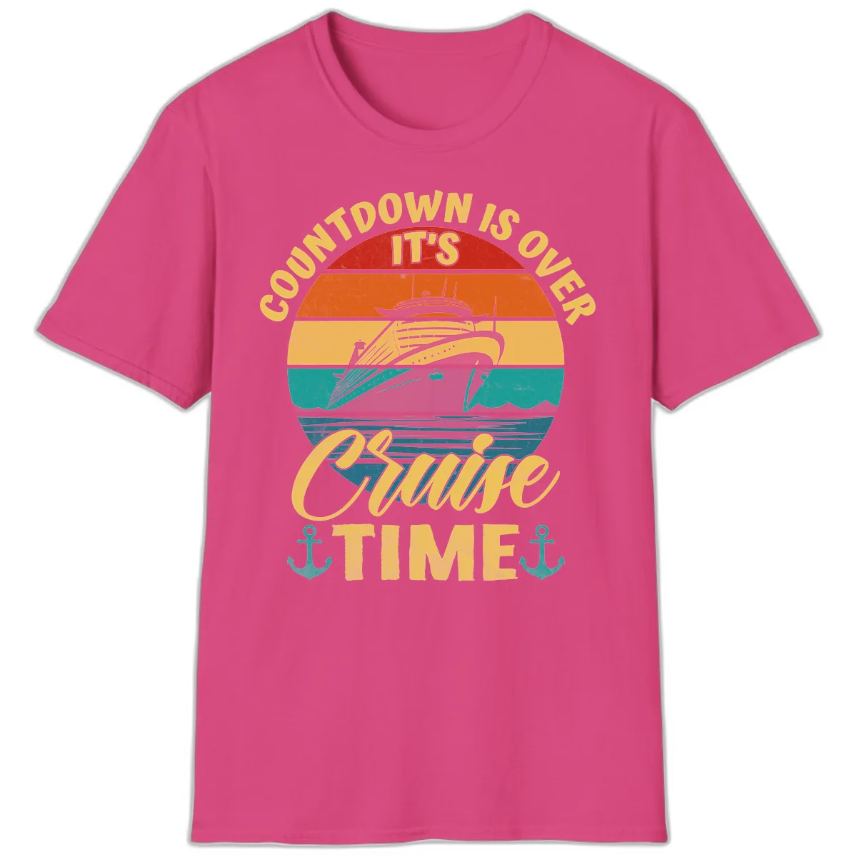 Countdown Is Over Cruise Time T-Shirt in Heliconia