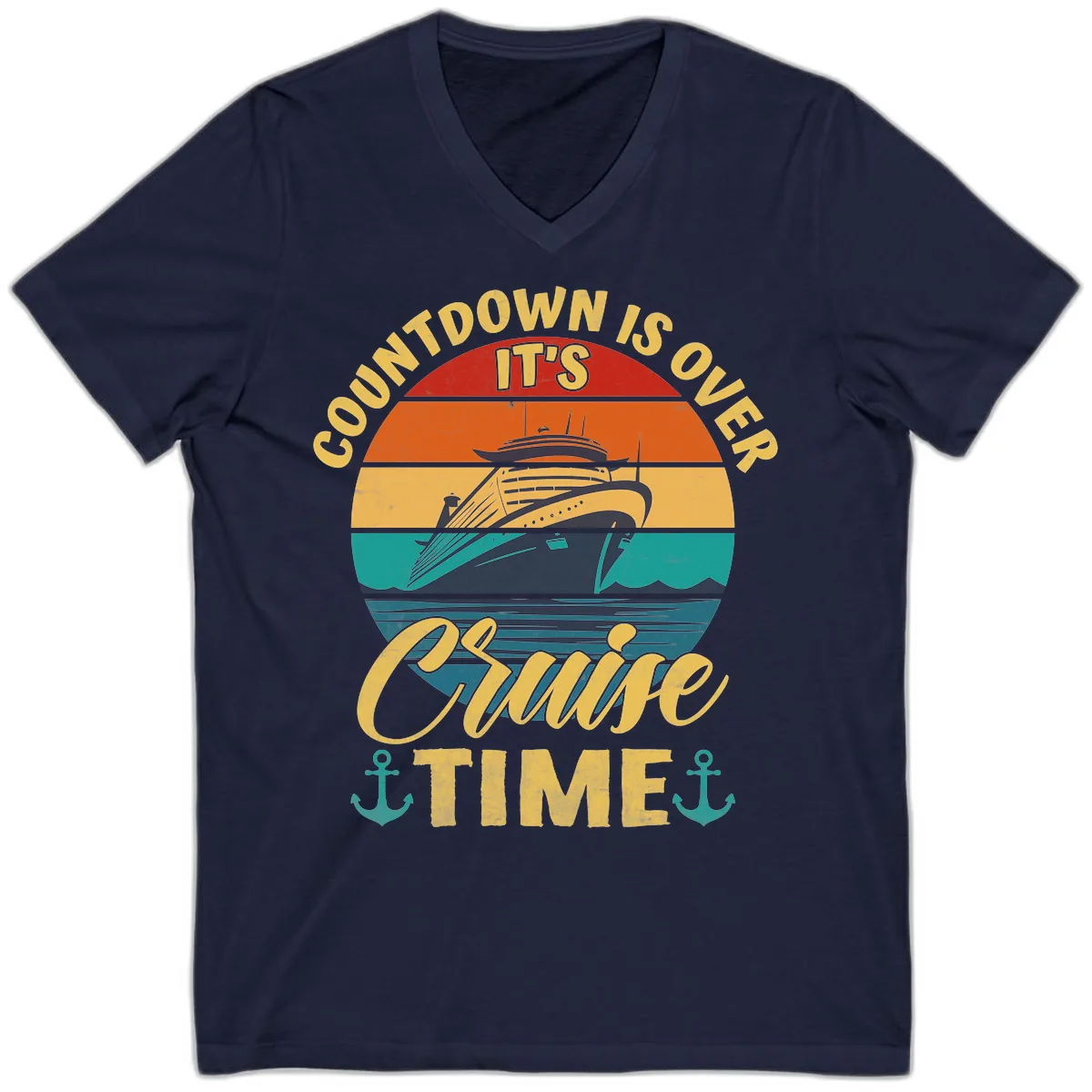 Countdown Is Over Cruise Time V-Neck in Navy