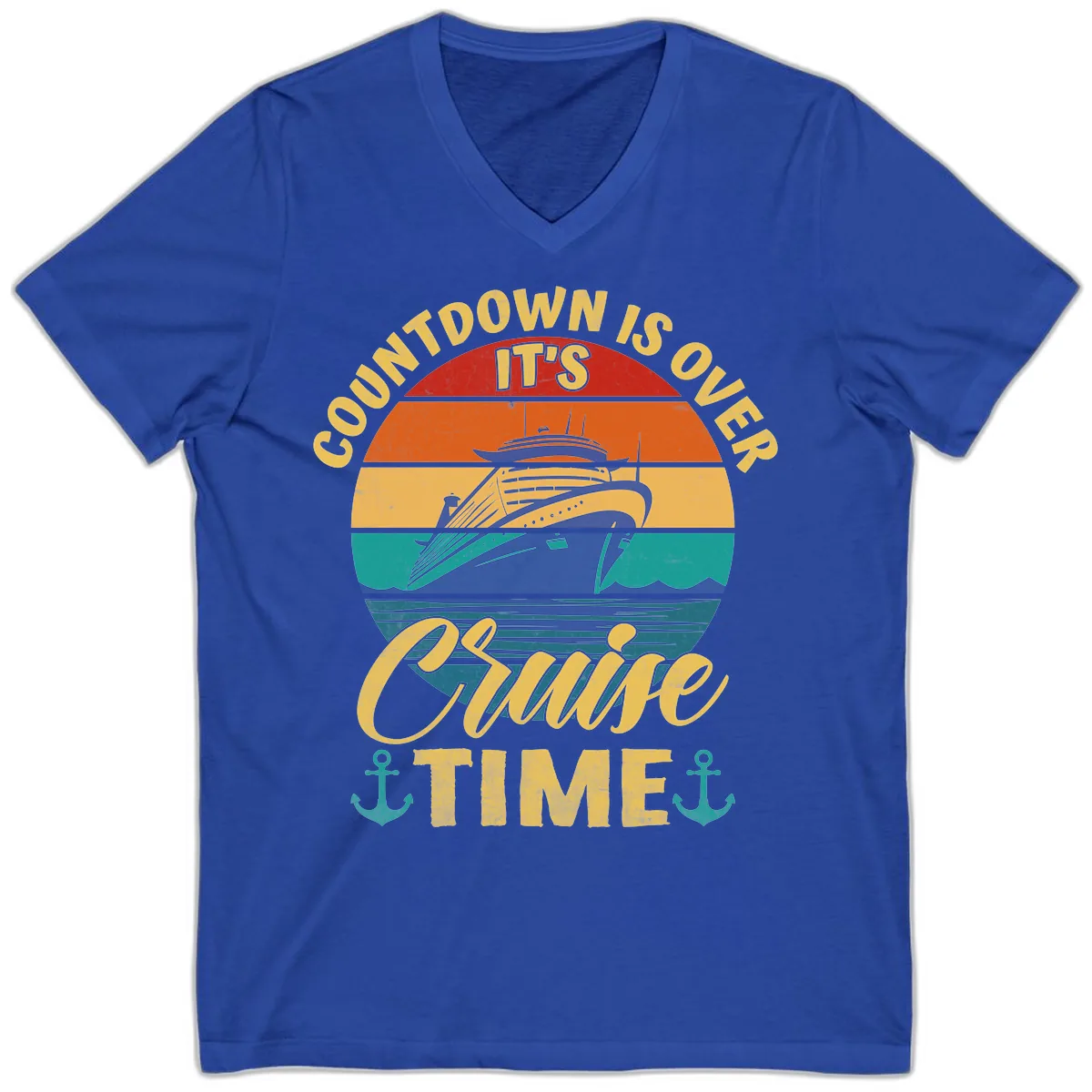 Countdown Is Over Cruise Time V-Neck in True Royal