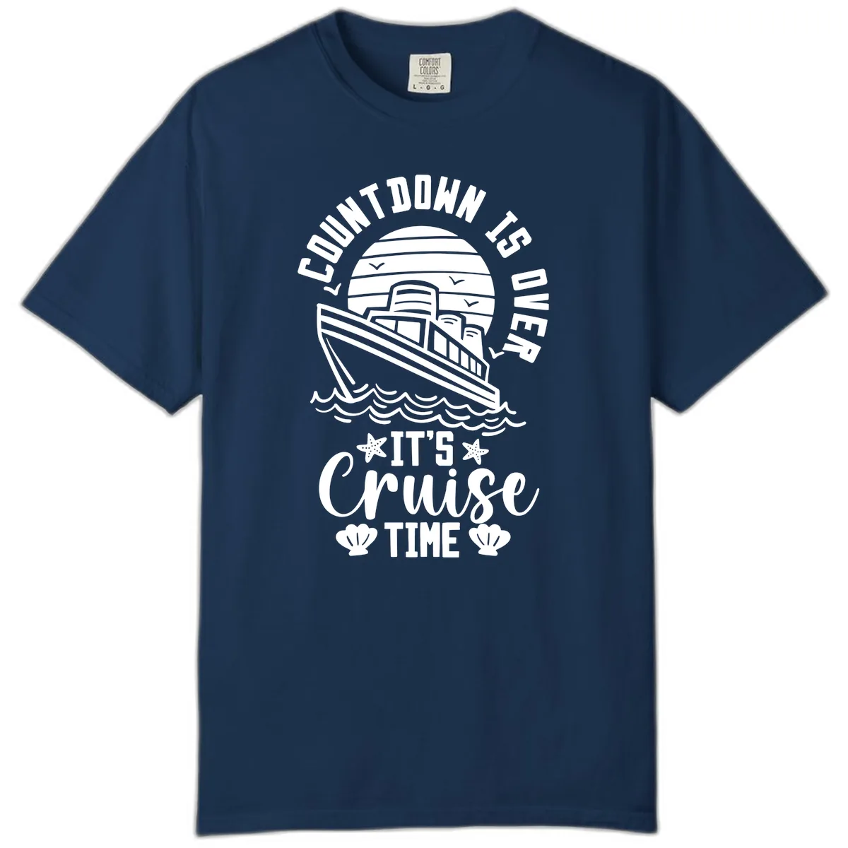 Its Cruise Time Countdown Design Comfort Color in Navy