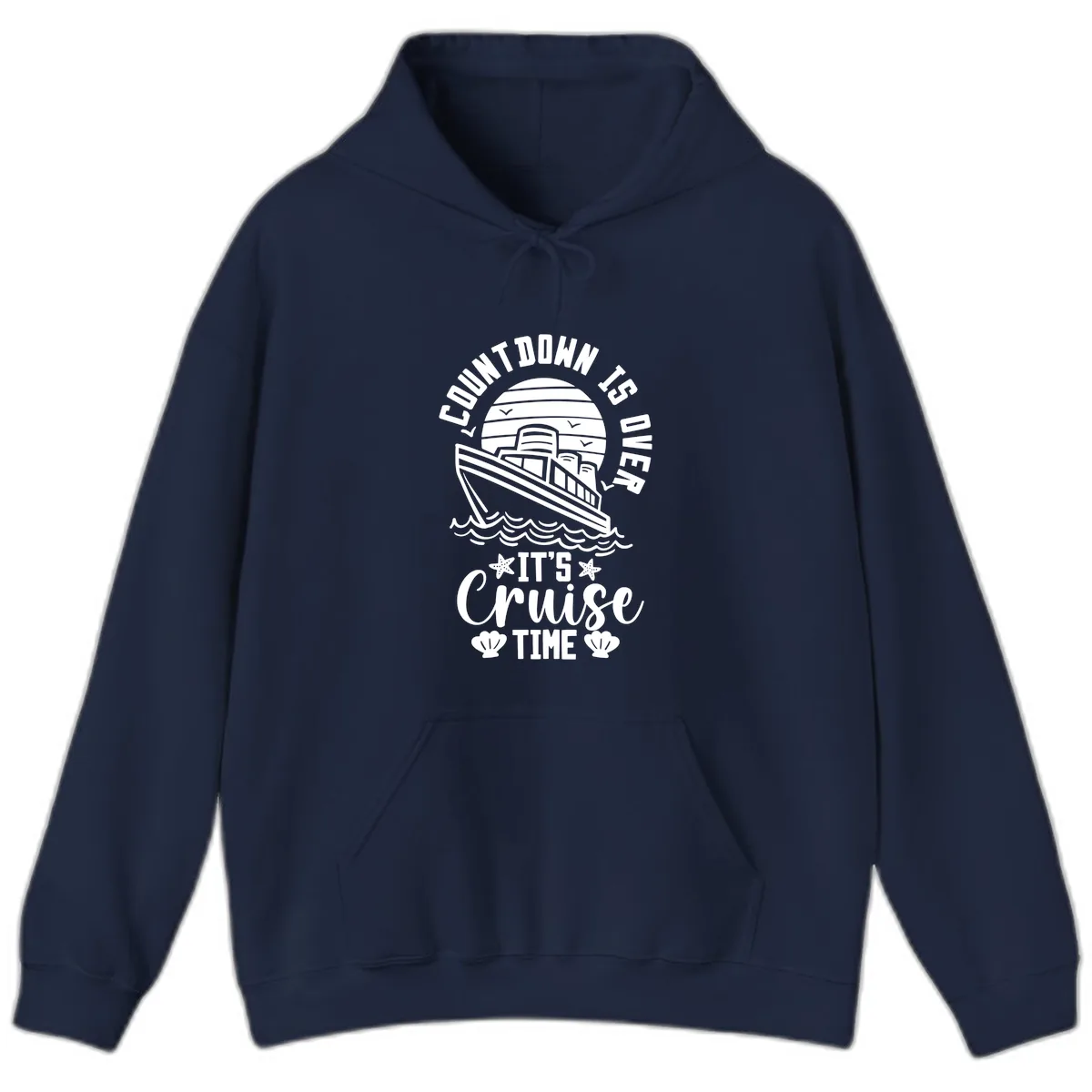 Its Cruise Time Countdown Design Hoodie in Navy