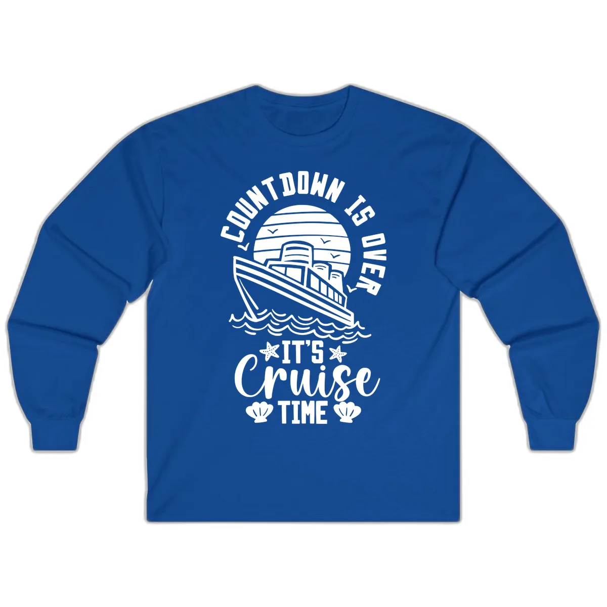 Its Cruise Time Countdown Design Long Sleeve in Royal