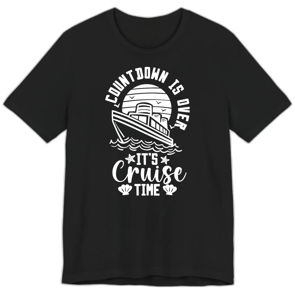 Its Cruise Time Countdown Design Premium T-Shirt in Black