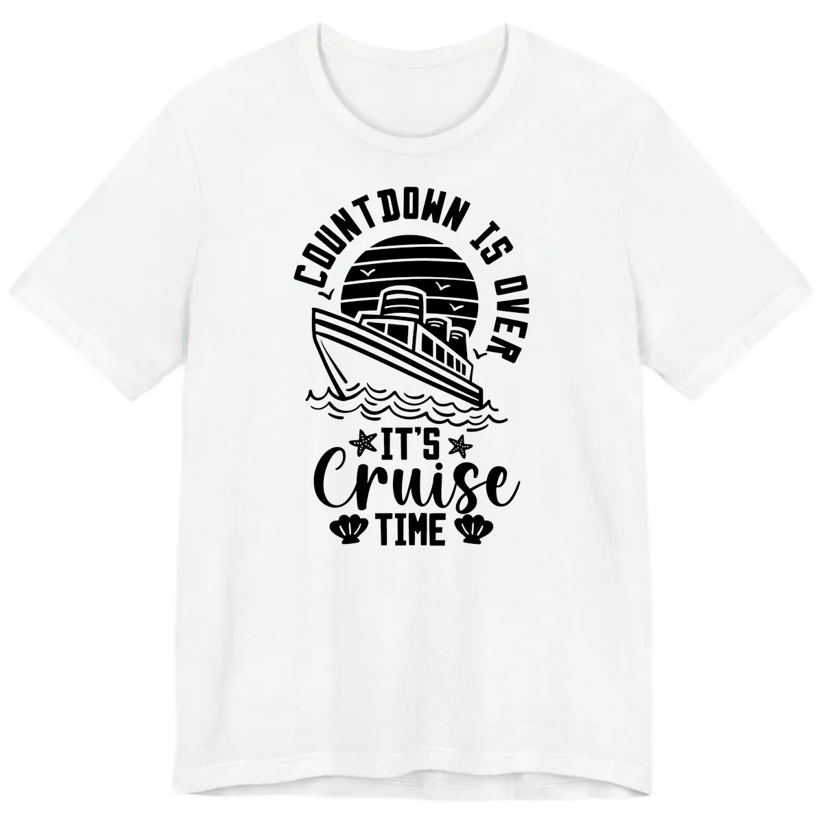 Its Cruise Time Countdown Design Premium T-Shirt in White