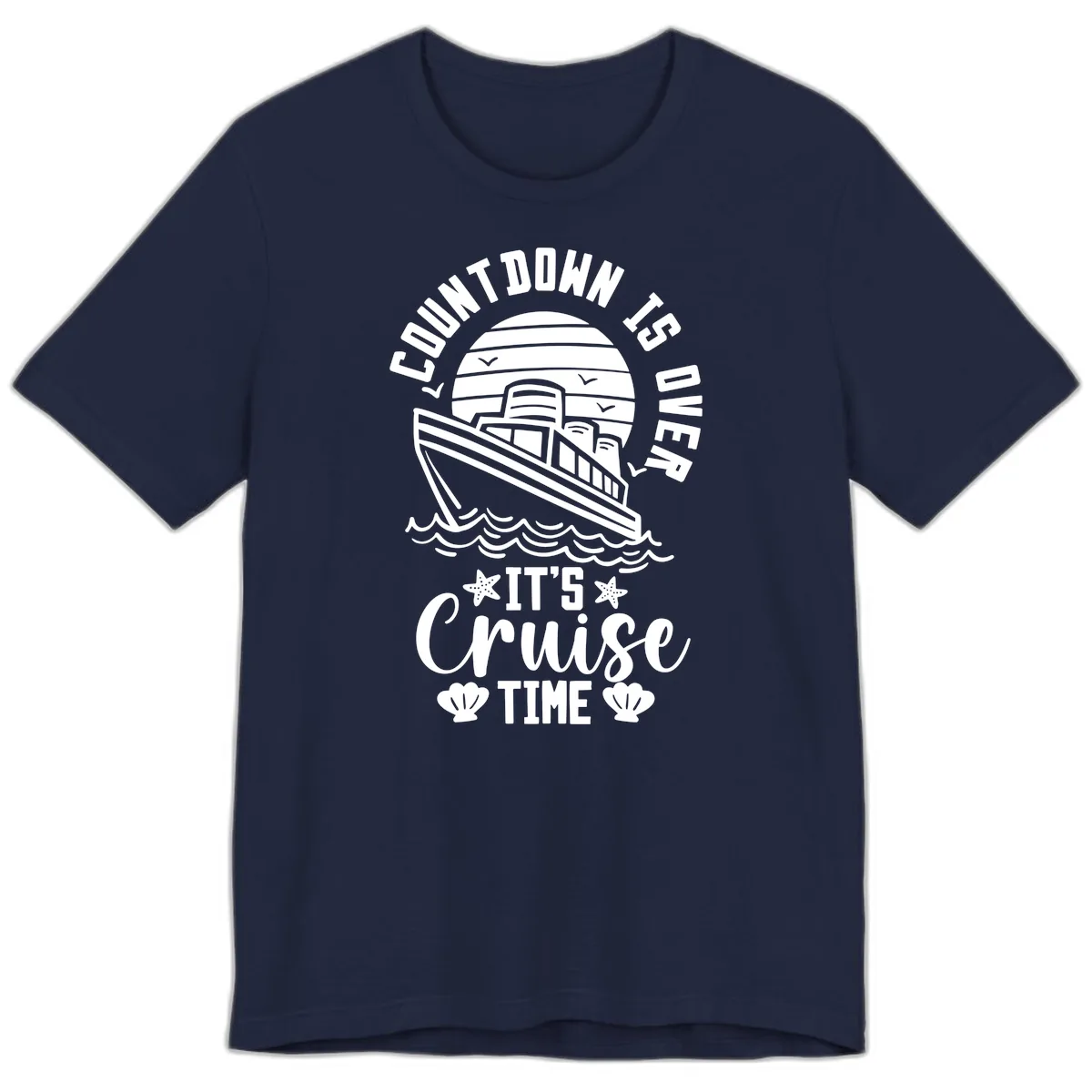 Its Cruise Time Countdown Design Premium T-Shirt in Navy
