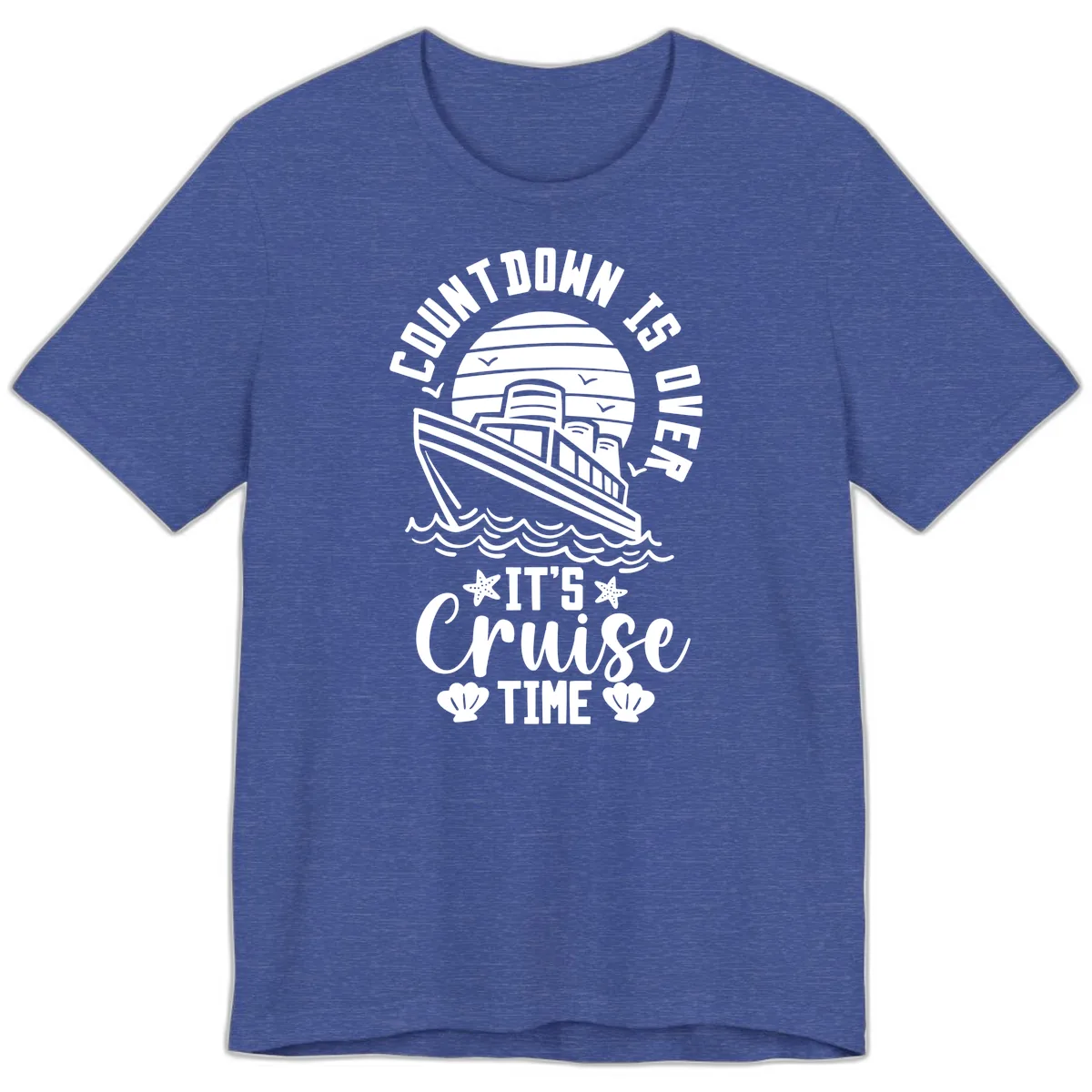 Its Cruise Time Countdown Design Premium T-Shirt in Heather True Royal