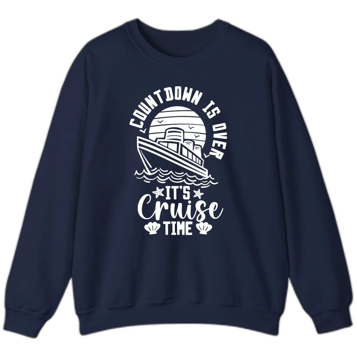Its Cruise Time Countdown Design Sweatshirt in Navy