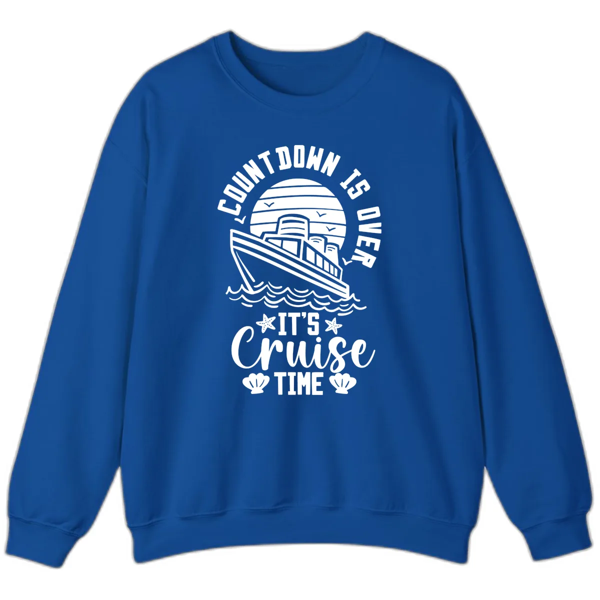 Its Cruise Time Countdown Design Sweatshirt in Royal