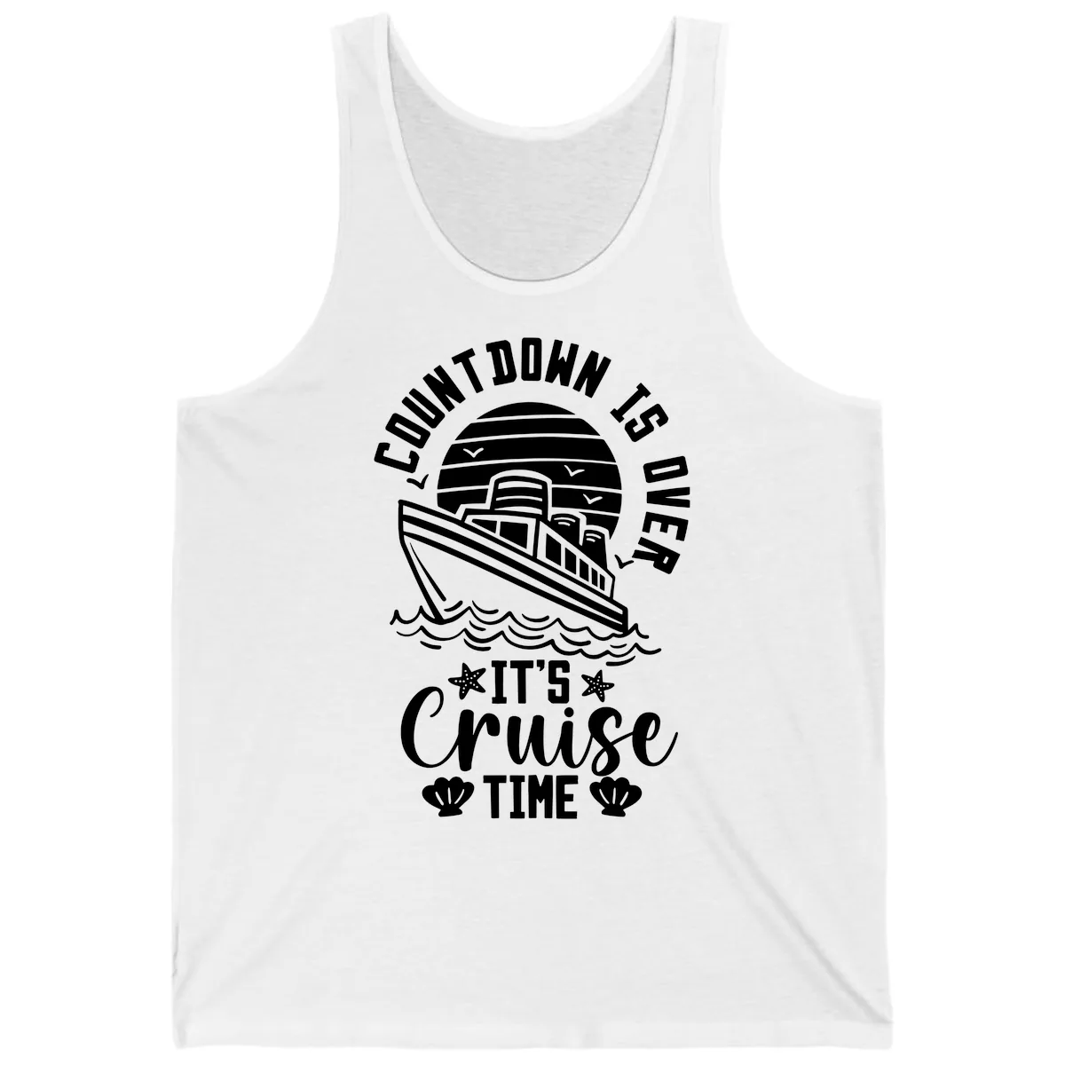 Its Cruise Time Countdown Design Tank in White