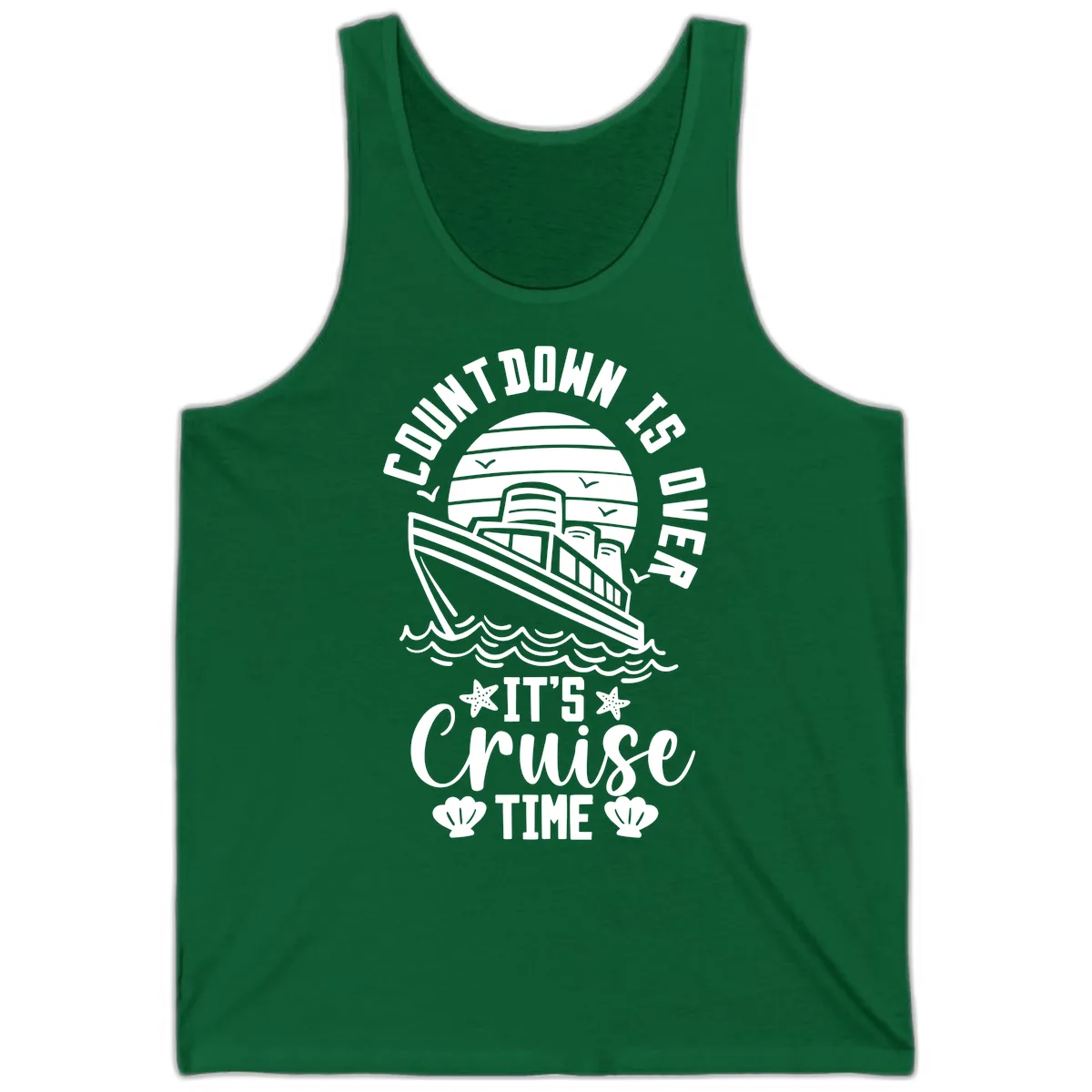 Its Cruise Time Countdown Design Tank in Kelly