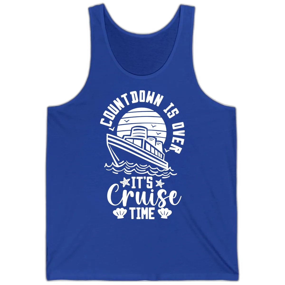 Its Cruise Time Countdown Design Tank in True Royal