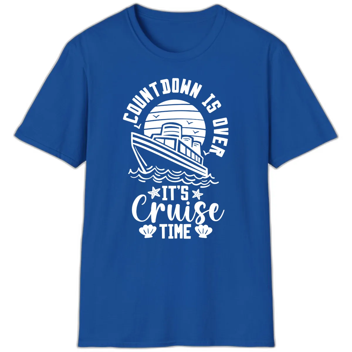 Its Cruise Time Countdown Design T-Shirt in Royal