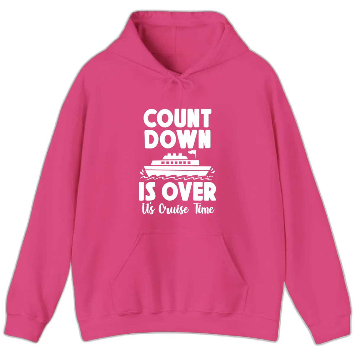 Count Down Is Over Cruise Time Hoodie in Heliconia