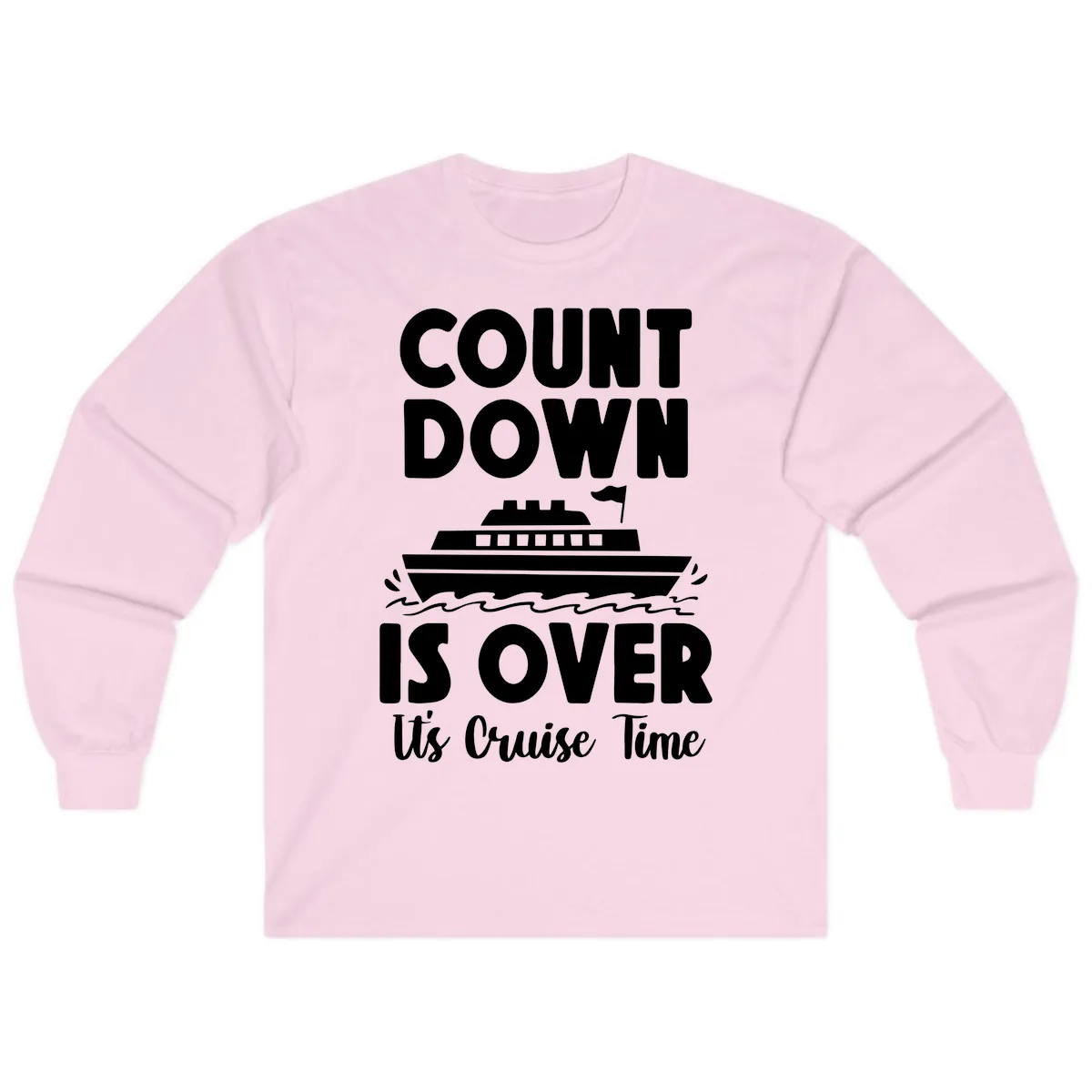 Count Down Is Over Cruise Time Long Sleeve in Light Pink