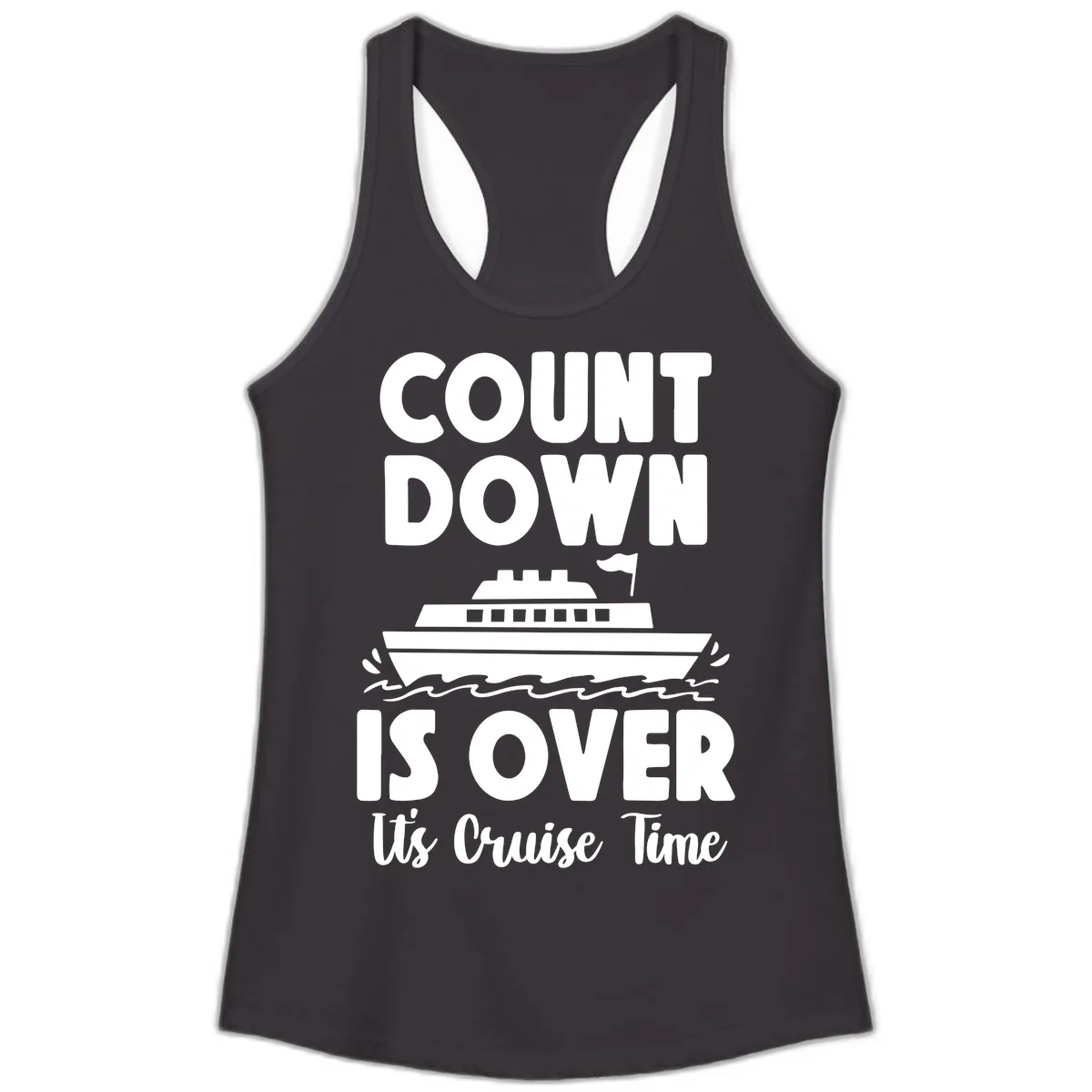 Count Down Is Over Cruise Time Ladies Tank in Black