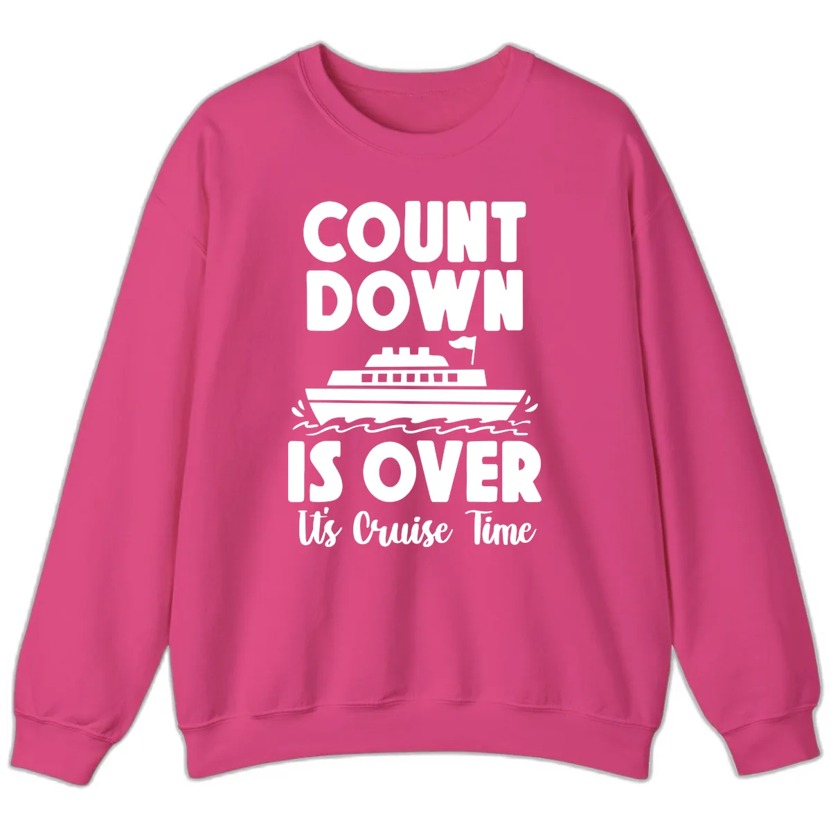 Count Down Is Over Cruise Time Sweatshirt in Heliconia