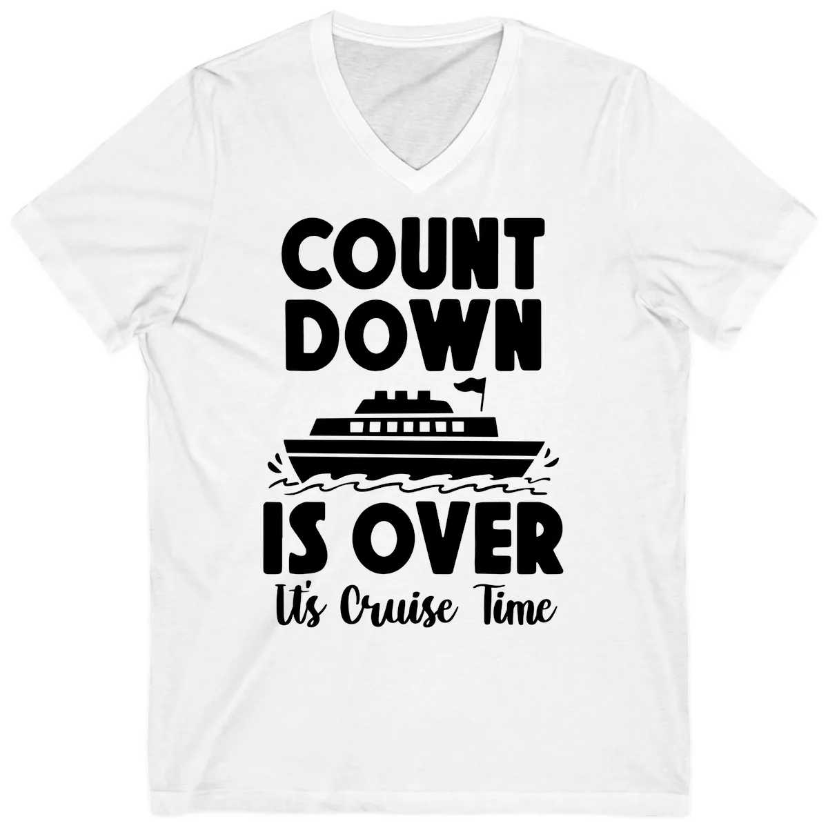 Count Down Is Over Cruise Time V-Neck in White
