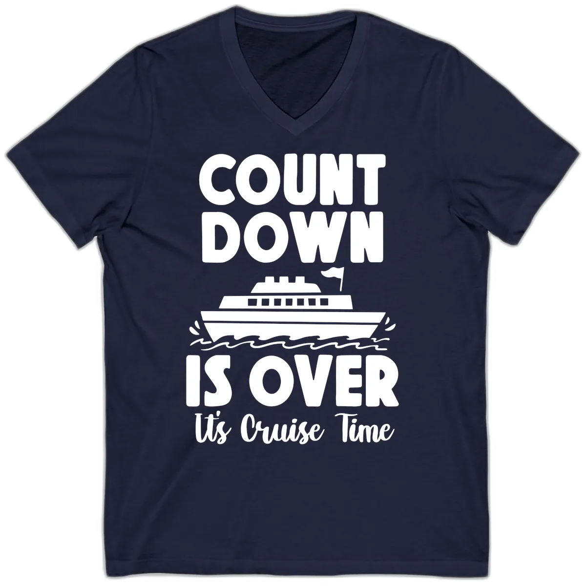 Count Down Is Over Cruise Time V-Neck in Navy