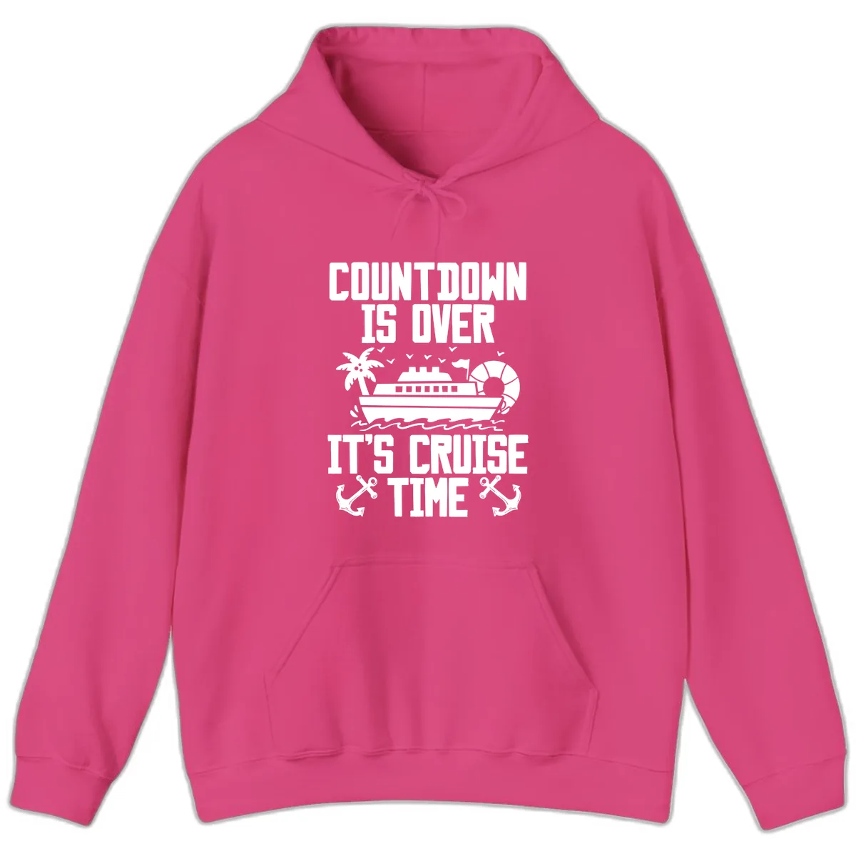 Countdown Is Over It's Cruise Time Hoodie in Heliconia