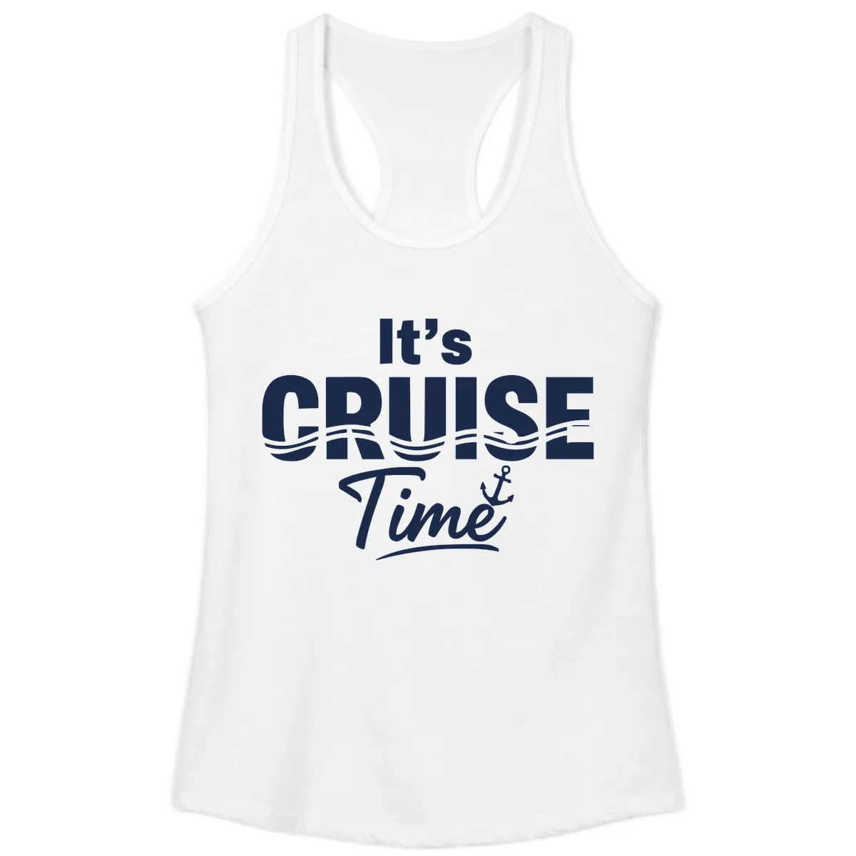 It's Cruise Time Ladies Tank in White