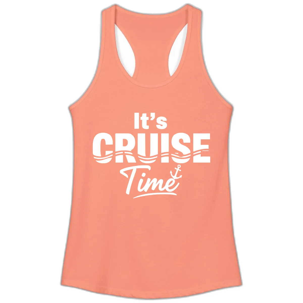 It's Cruise Time Ladies Tank in Solid Light Orange
