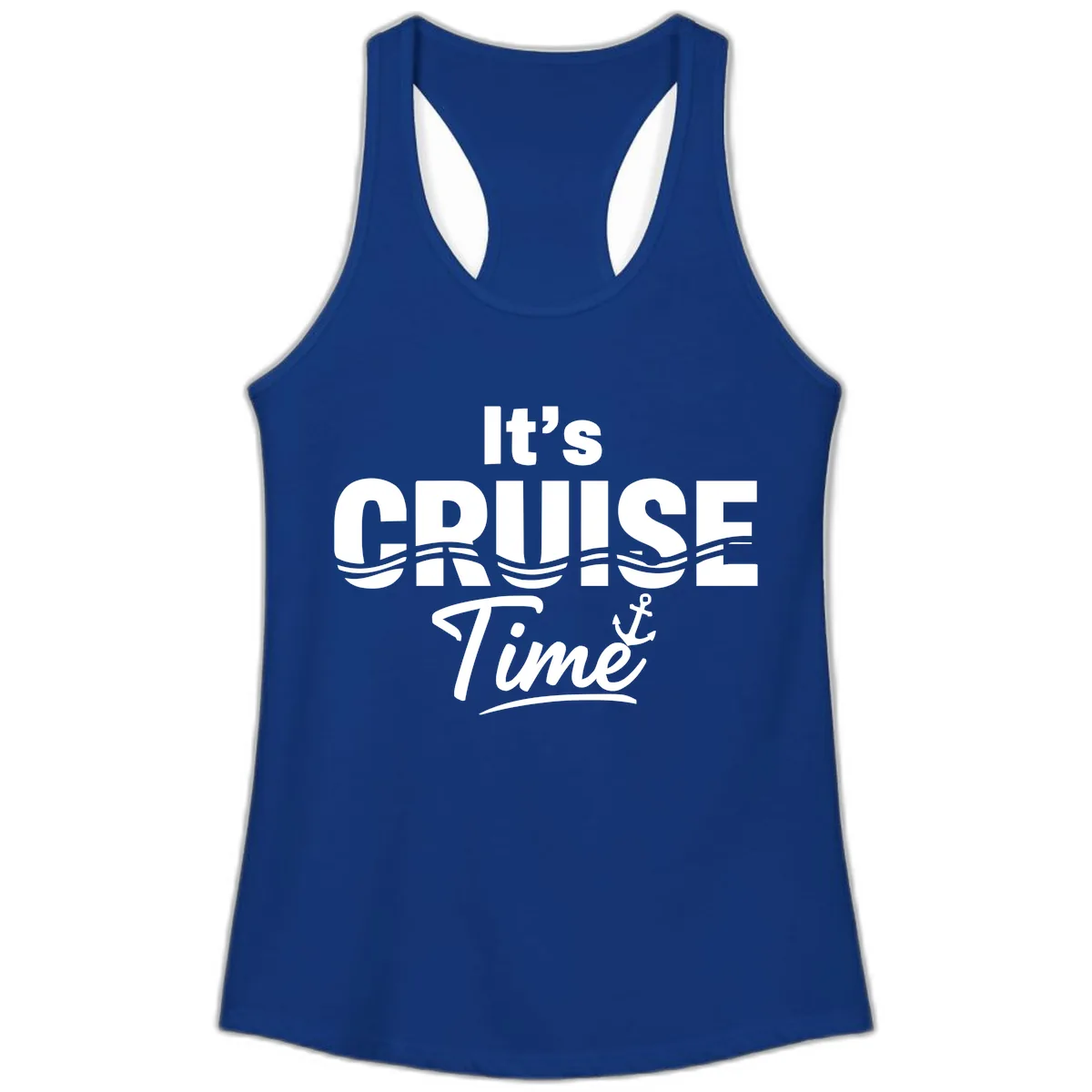 It's Cruise Time Ladies Tank in Solid Royal