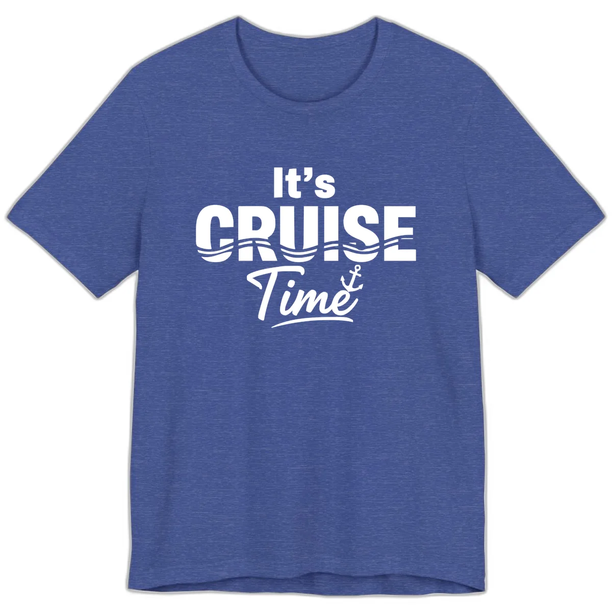 It's Cruise Time Premium T-Shirt in Heather True Royal