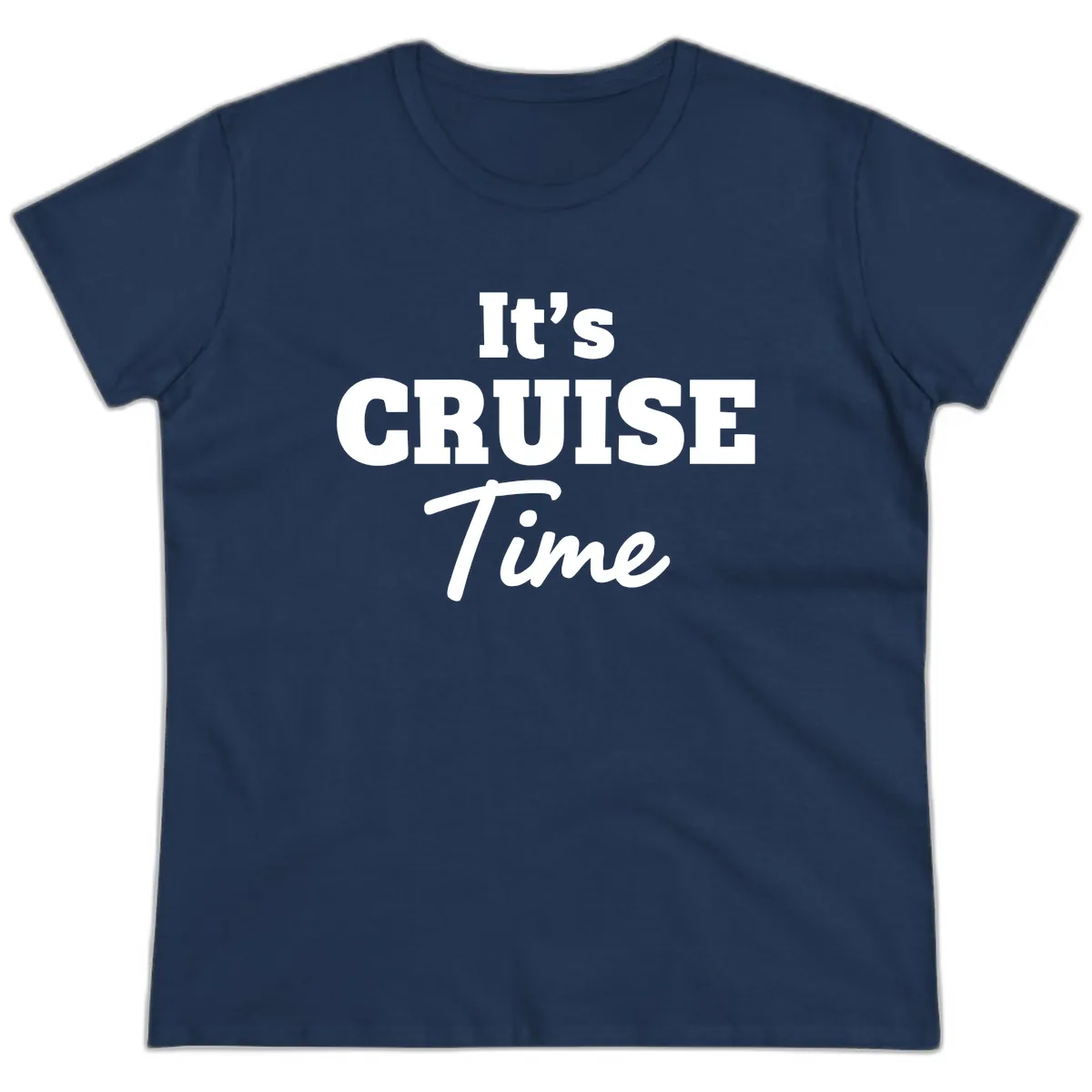 It's Cruise Time Apparel Ladies Tee in Navy