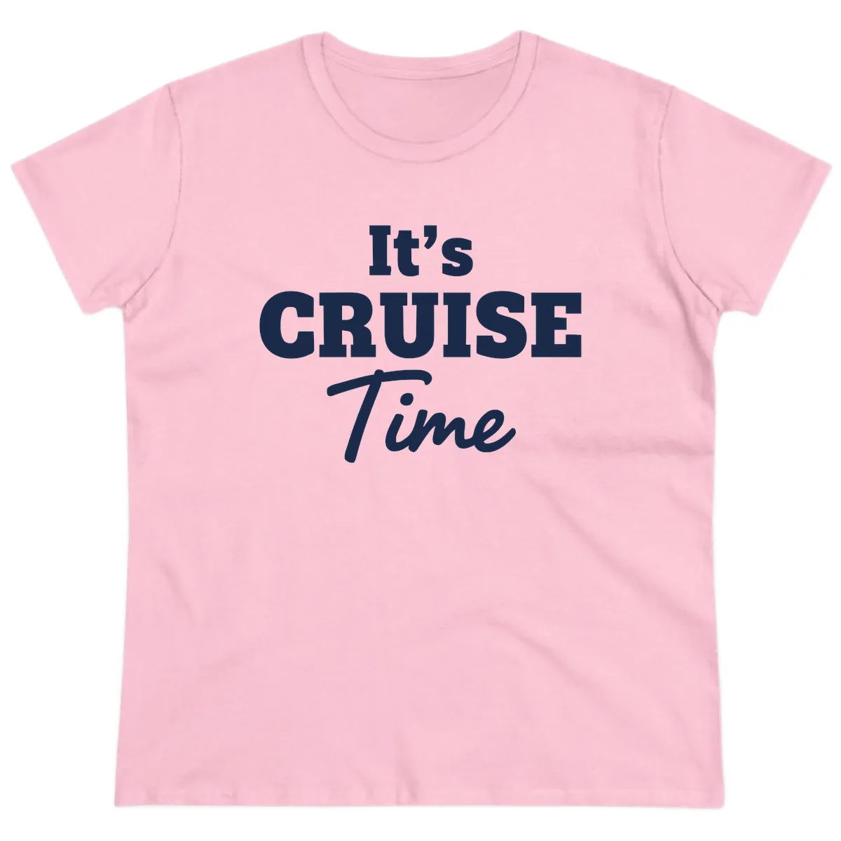 It's Cruise Time Apparel Ladies Tee in Light Pink