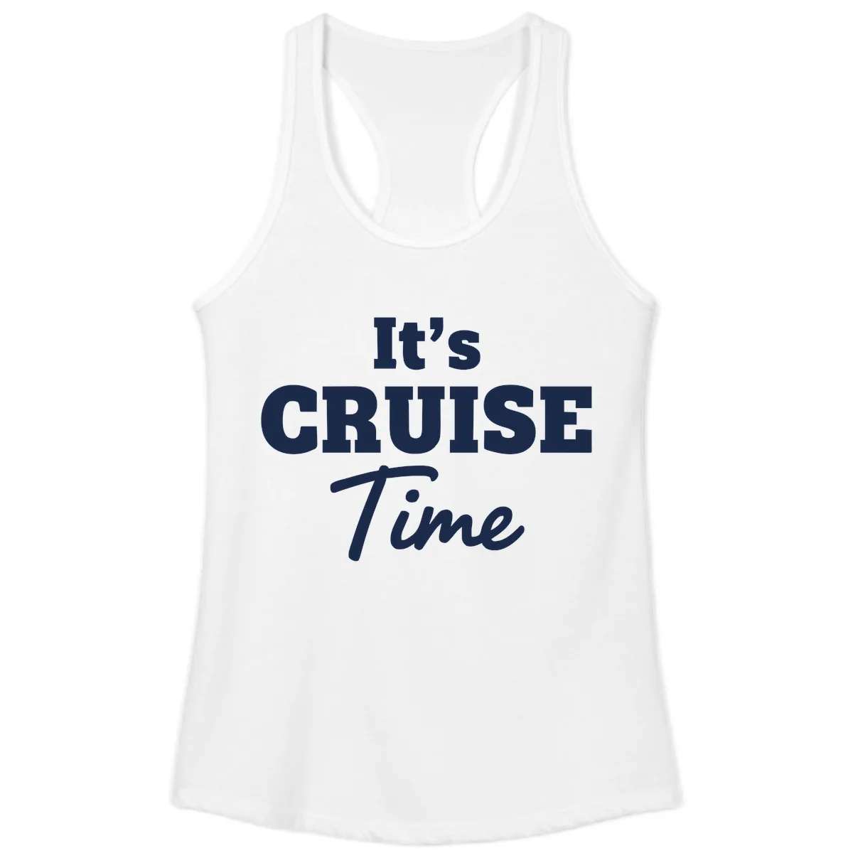 It's Cruise Time Apparel Ladies Tank in White