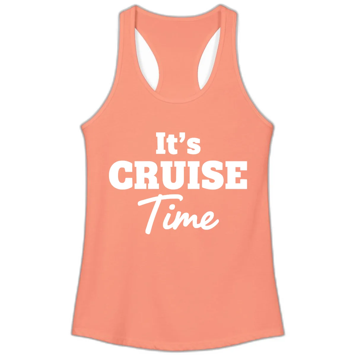 It's Cruise Time Apparel Ladies Tank in Solid Light Orange