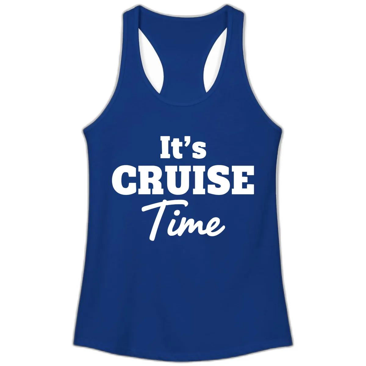 It's Cruise Time Apparel Ladies Tank in Solid Royal