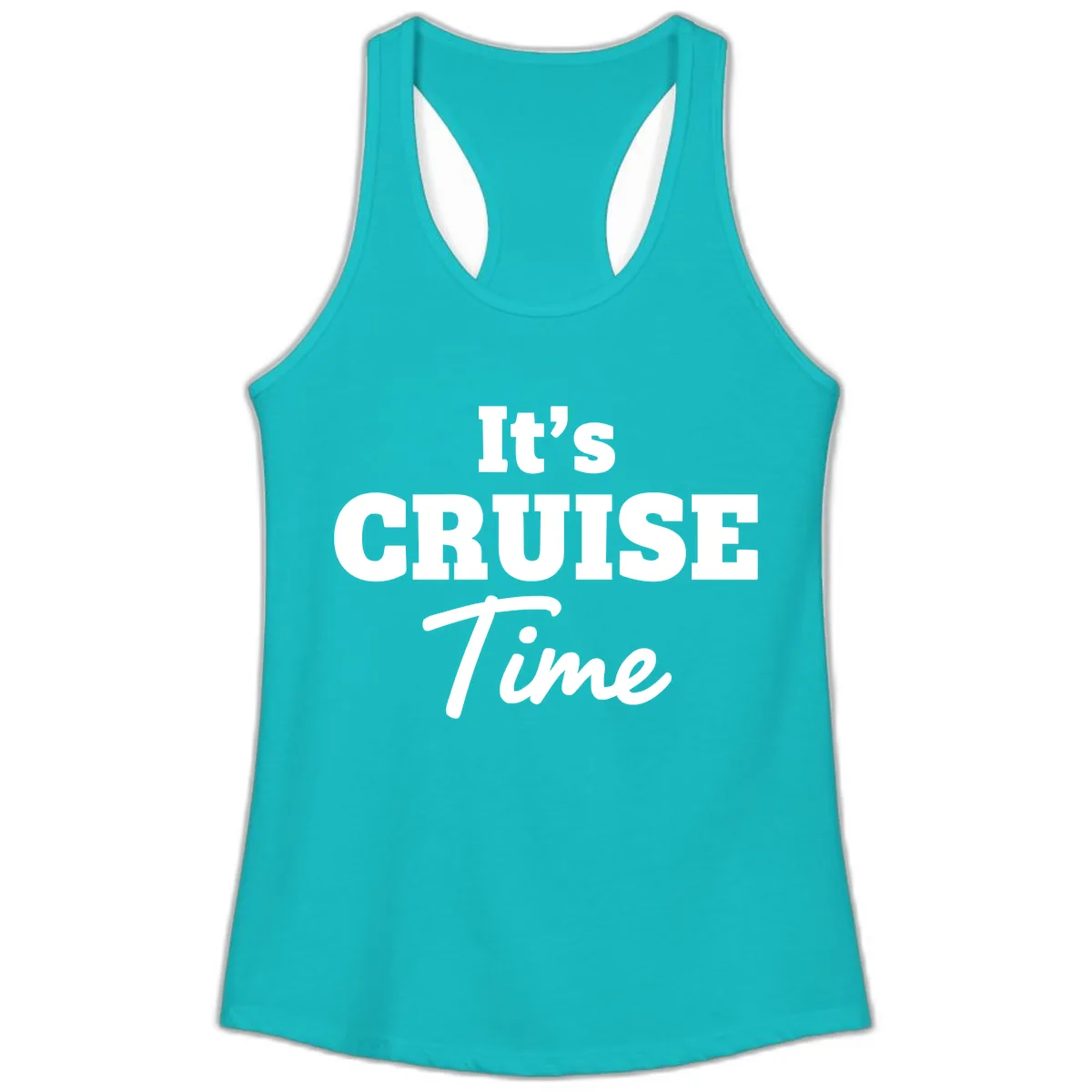 It's Cruise Time Apparel Ladies Tank in Tahiti Blue