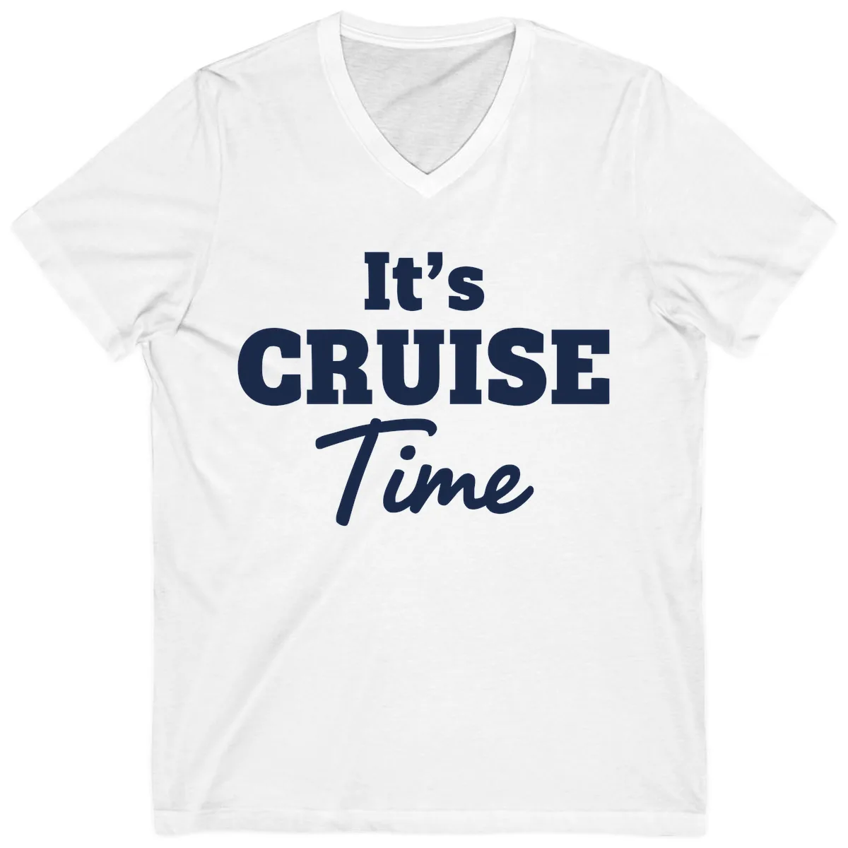 It's Cruise Time Apparel V-Neck in White