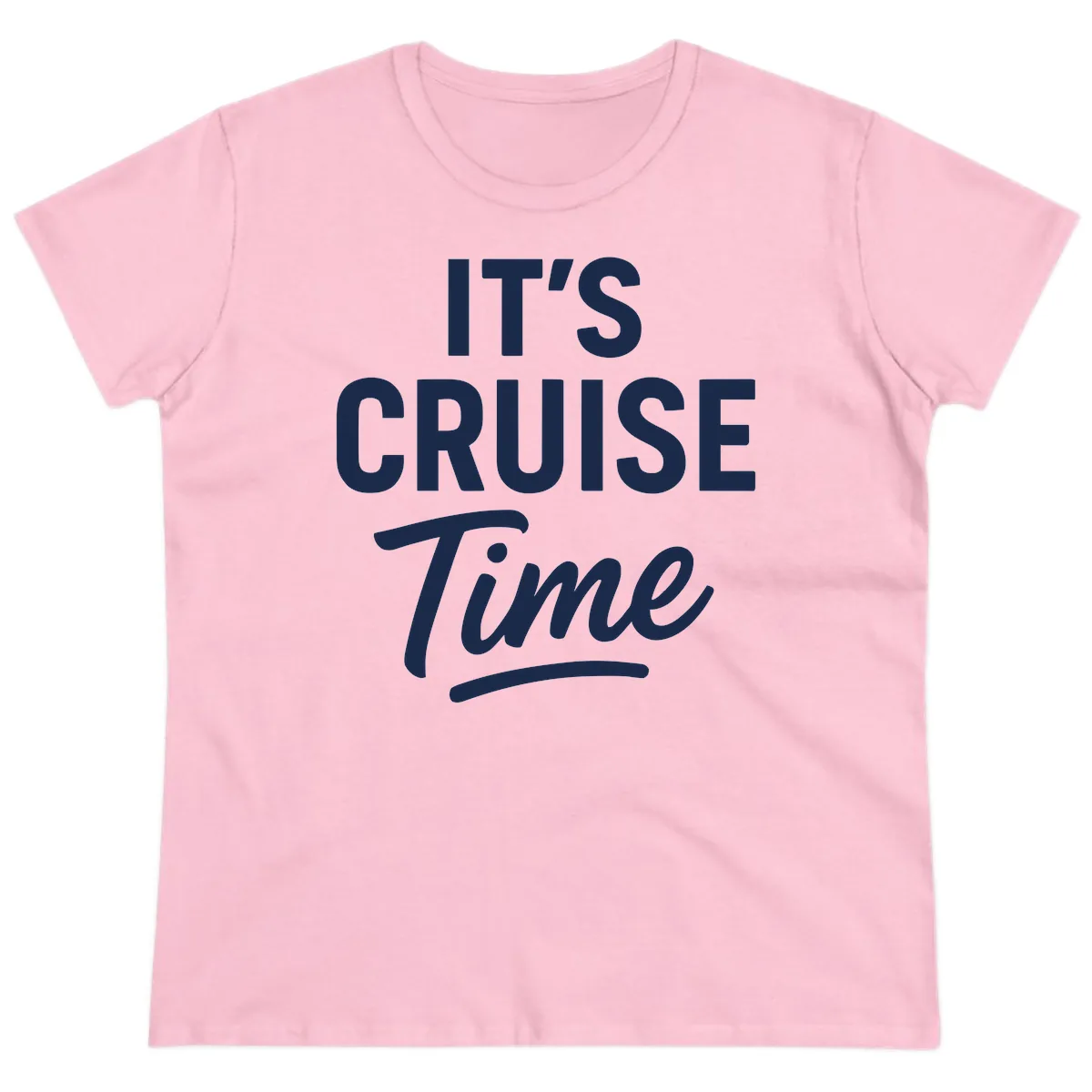 It's Cruise Time Apparel Ladies Tee in Light Pink
