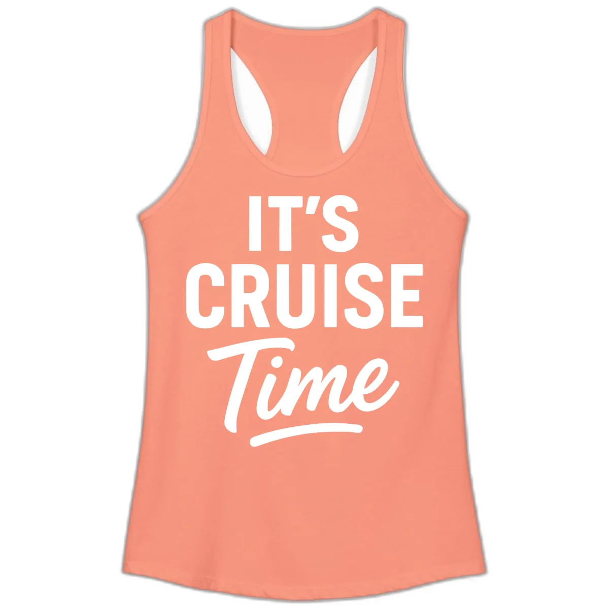It's Cruise Time Apparel Ladies Tank in Solid Light Orange