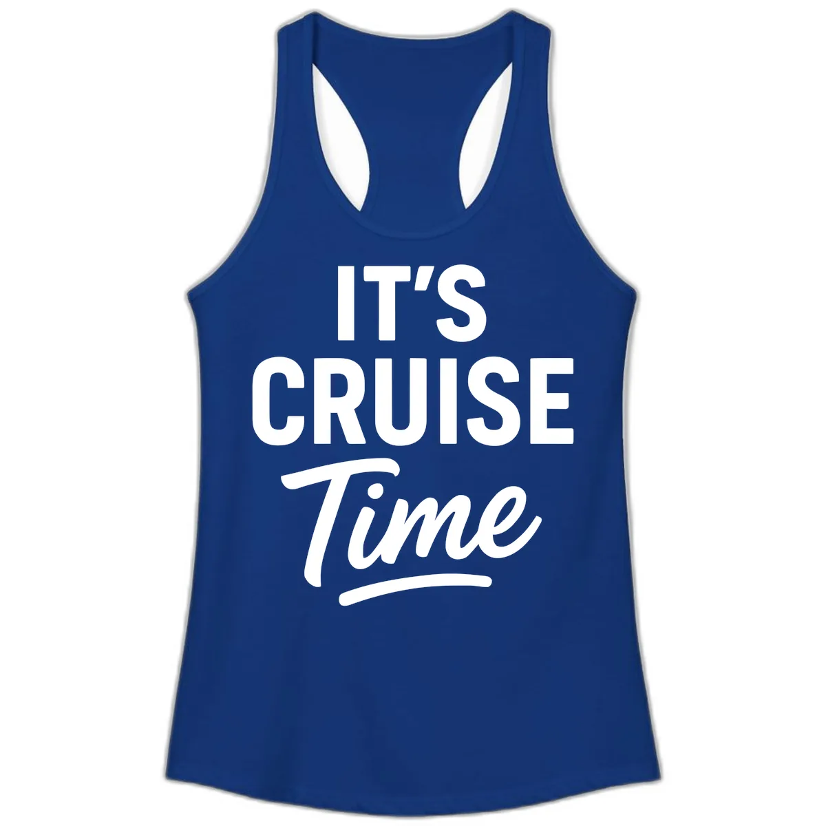 It's Cruise Time Apparel Ladies Tank in Solid Royal
