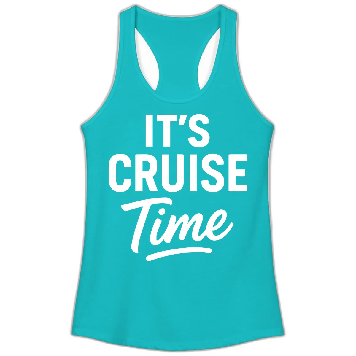 It's Cruise Time Apparel Ladies Tank in Tahiti Blue