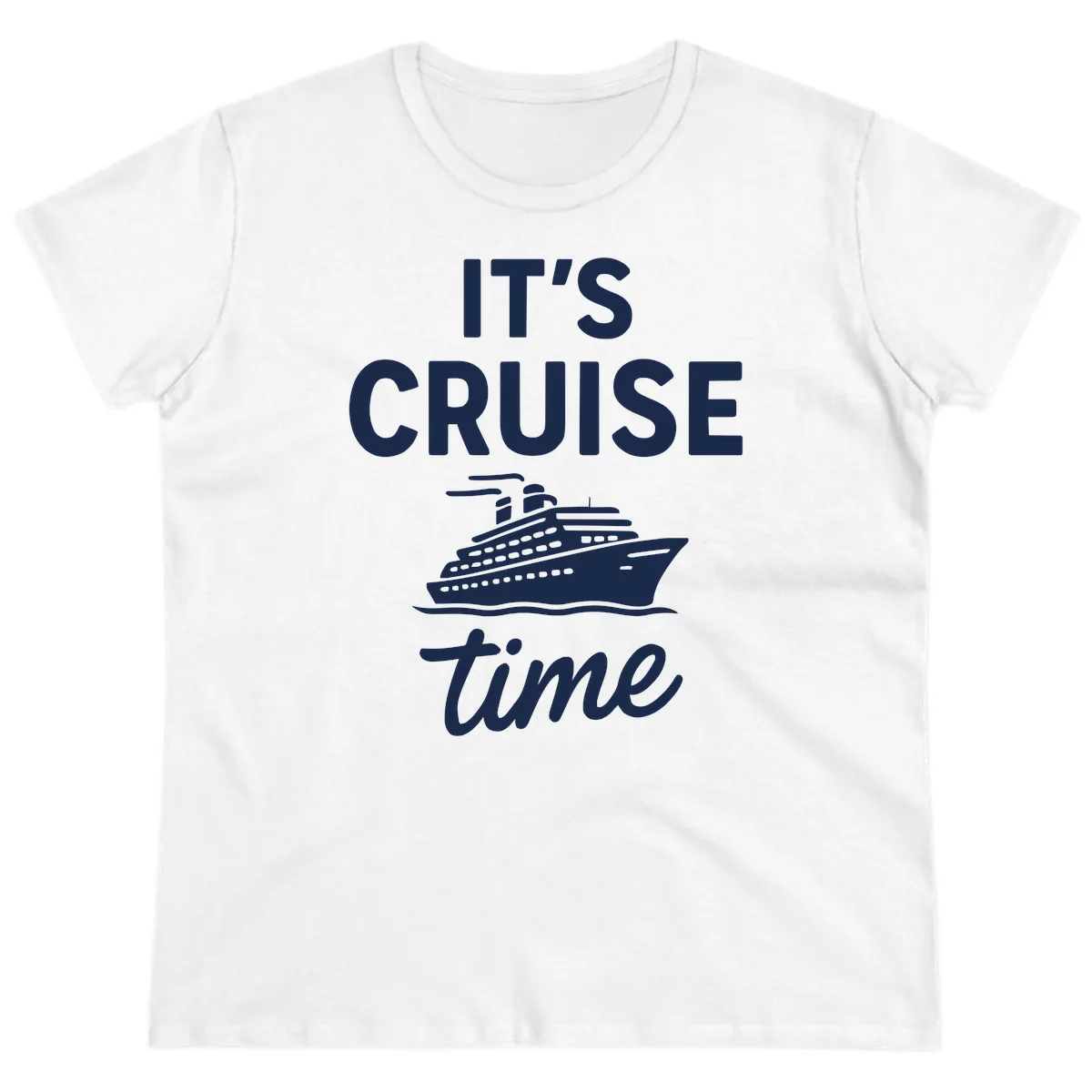 It's Cruise Time Graphic Ladies Tee in White