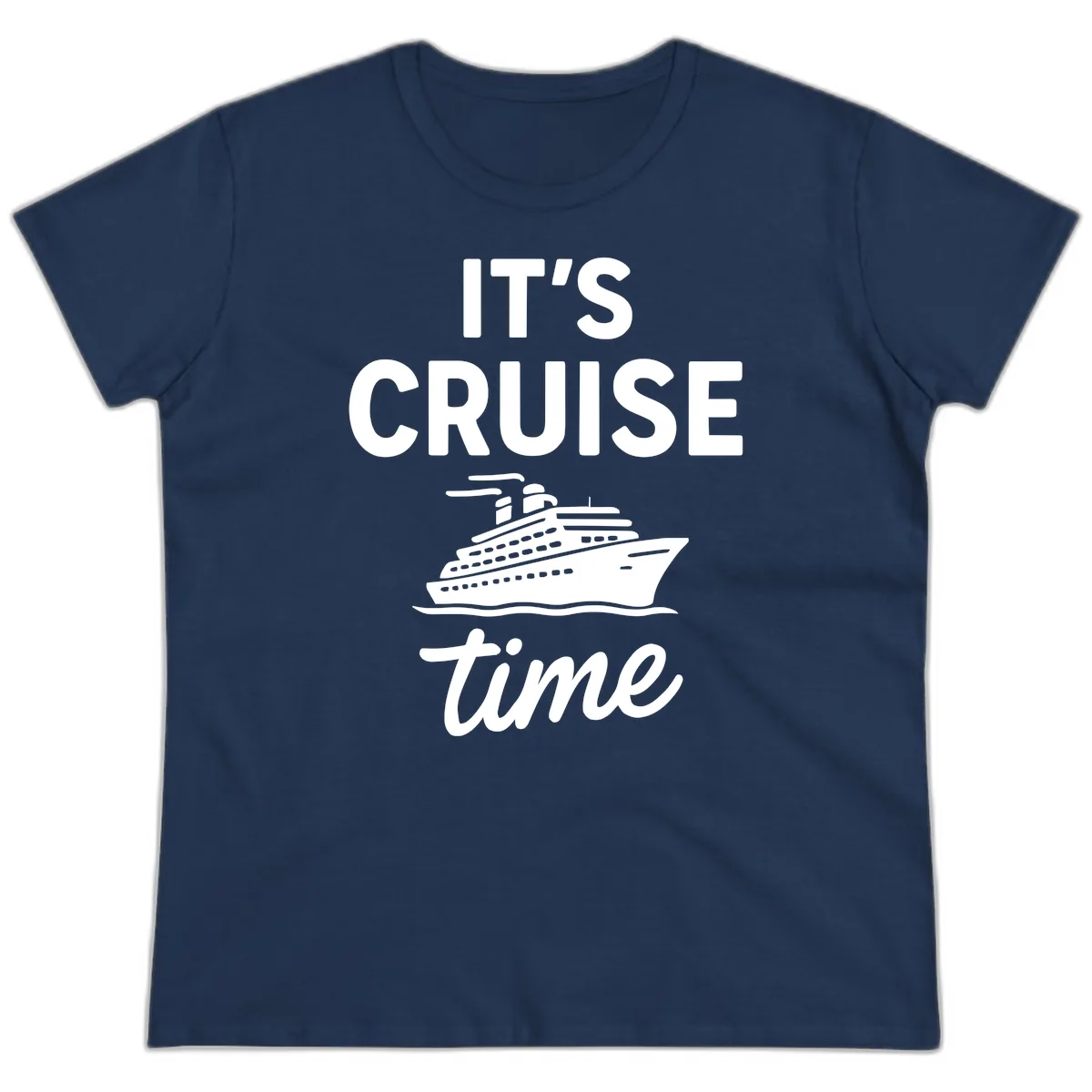 It's Cruise Time Graphic Ladies Tee in Navy