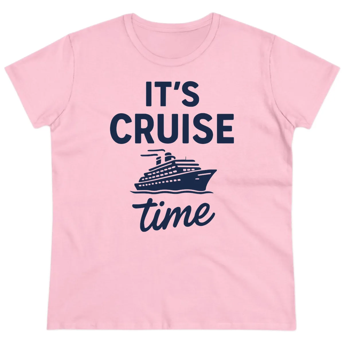 It's Cruise Time Graphic Ladies Tee in Light Pink