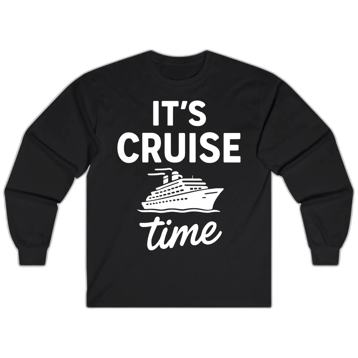 It's Cruise Time Graphic Long Sleeve in Black