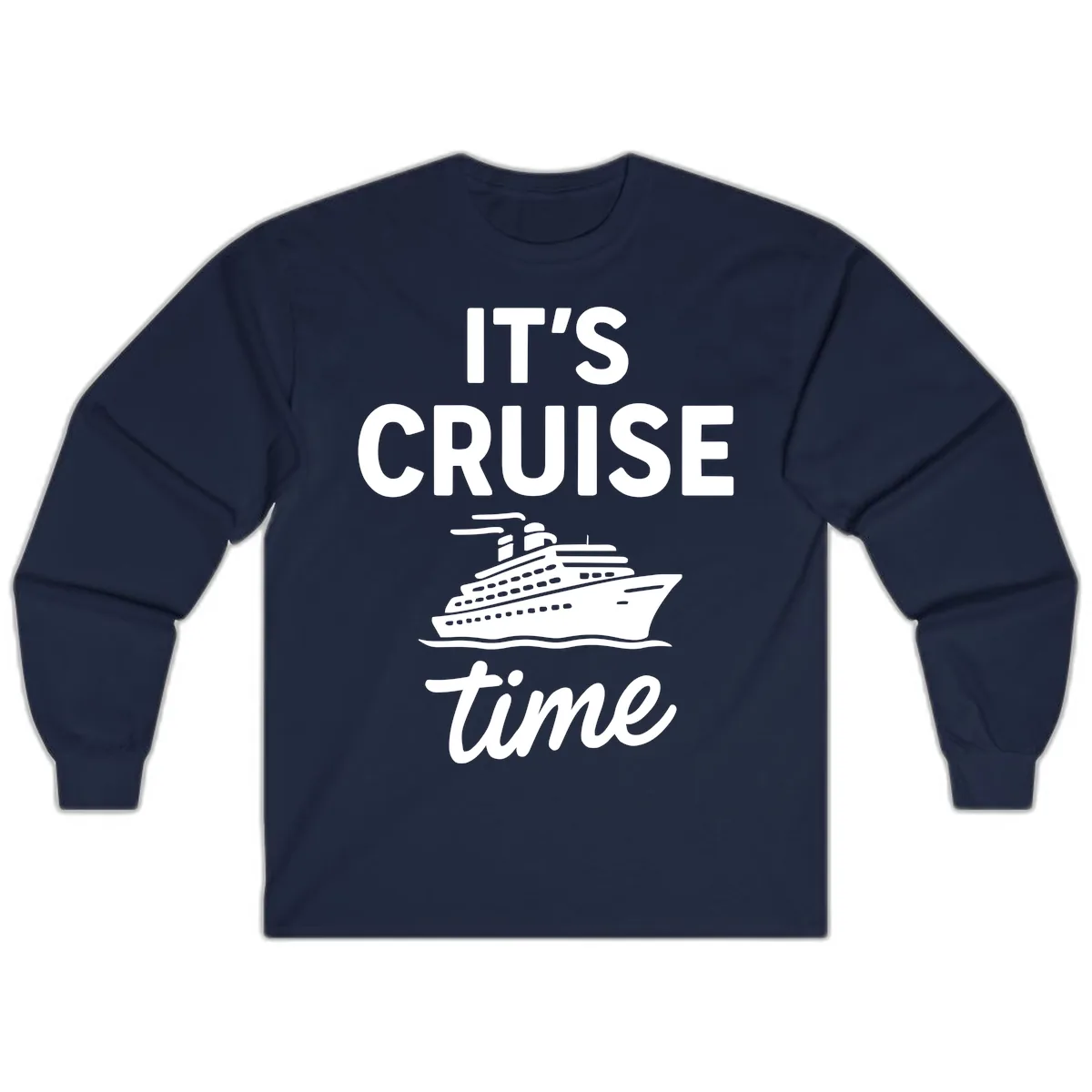 It's Cruise Time Graphic Long Sleeve in Navy