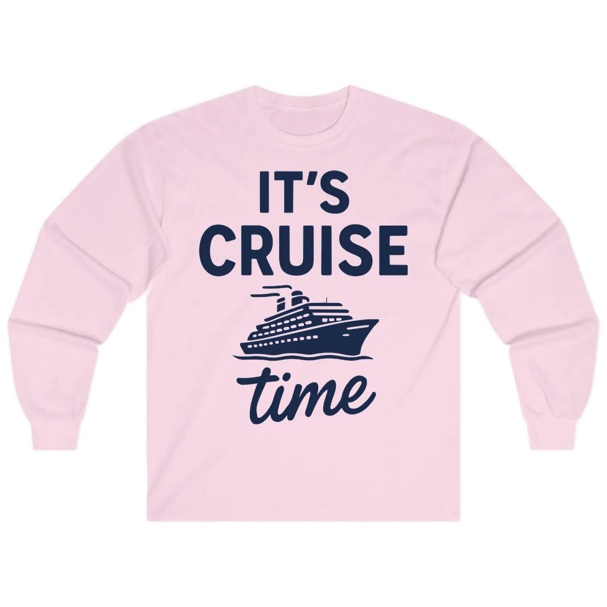 It's Cruise Time Graphic Long Sleeve in Light Pink