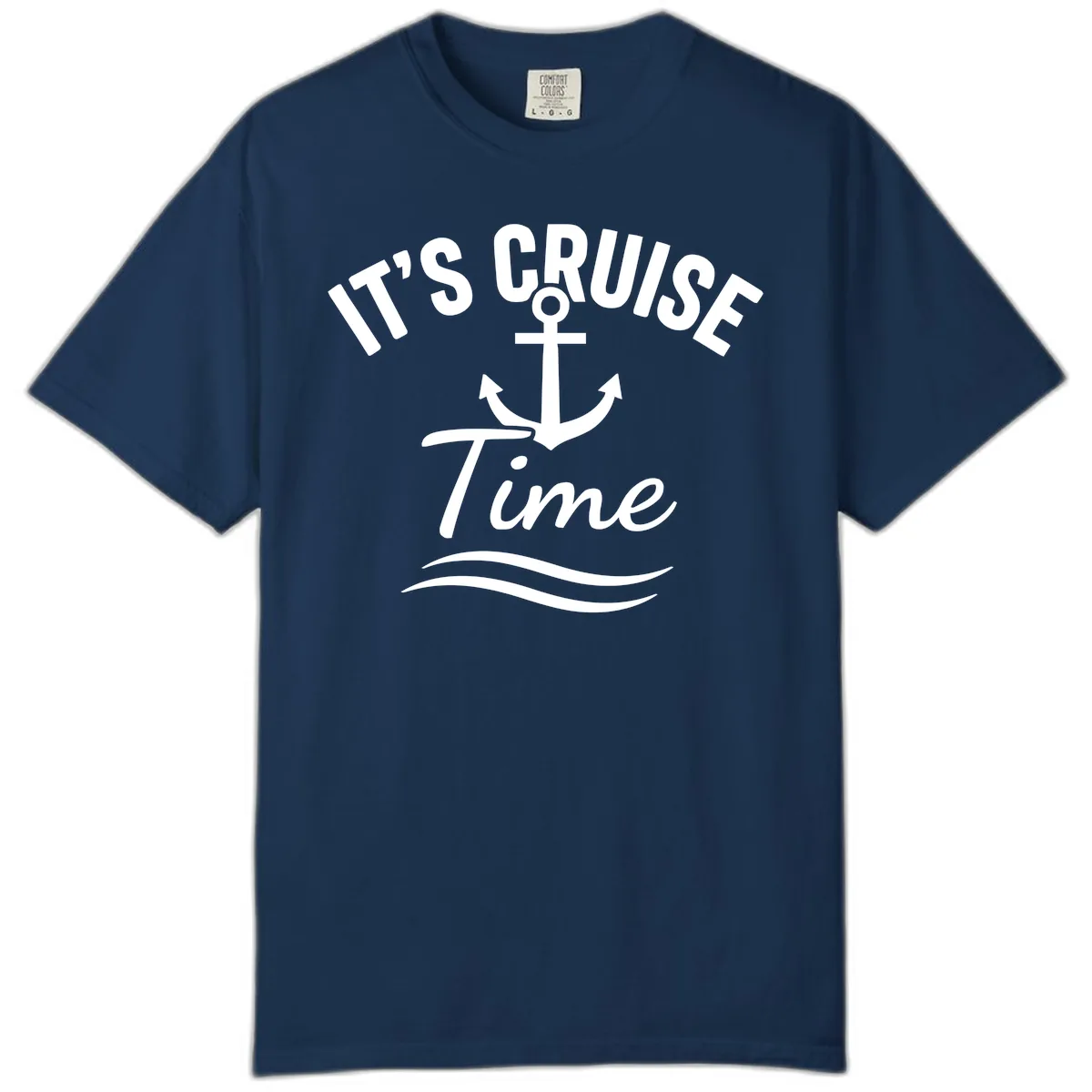 Its Cruise Time Anchor Graphic Comfort Color in Navy