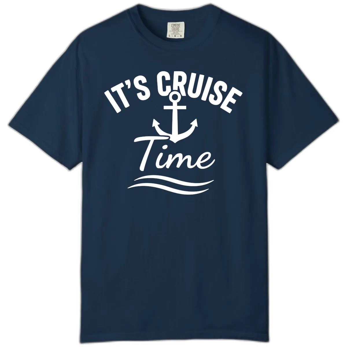 Its Cruise Time Anchor Graphic Comfort Color in True Navy
