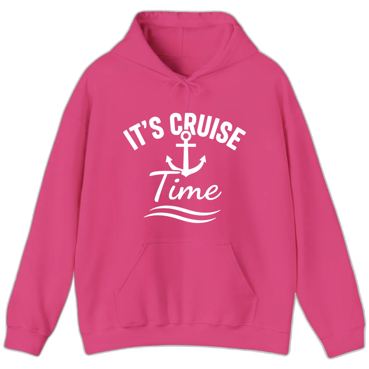 Its Cruise Time Anchor Graphic Hoodie in Heliconia
