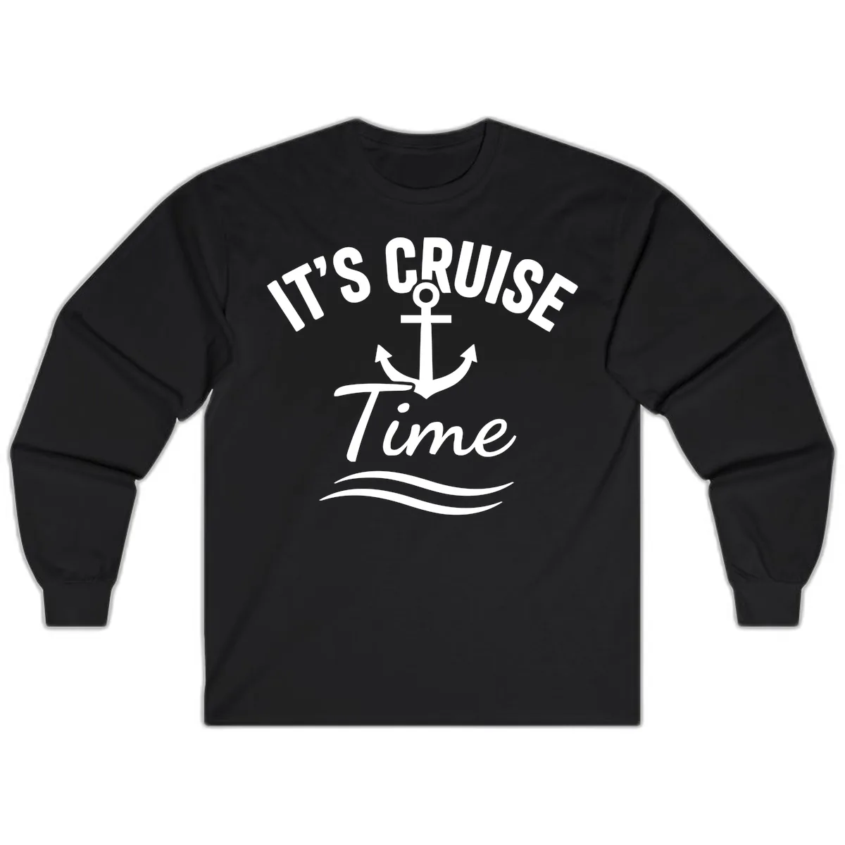 Its Cruise Time Anchor Graphic Long Sleeve in Black