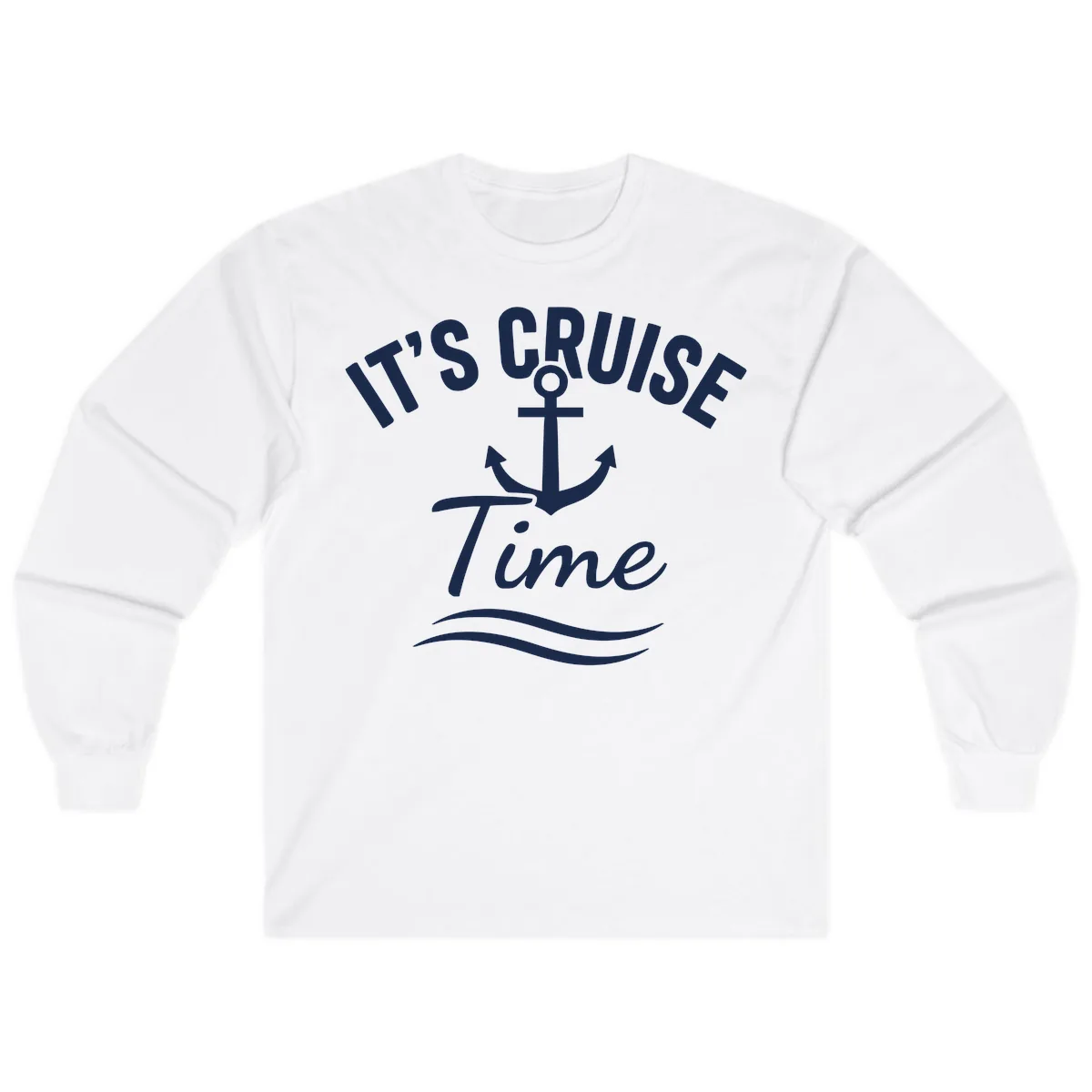 Its Cruise Time Anchor Graphic Long Sleeve in White