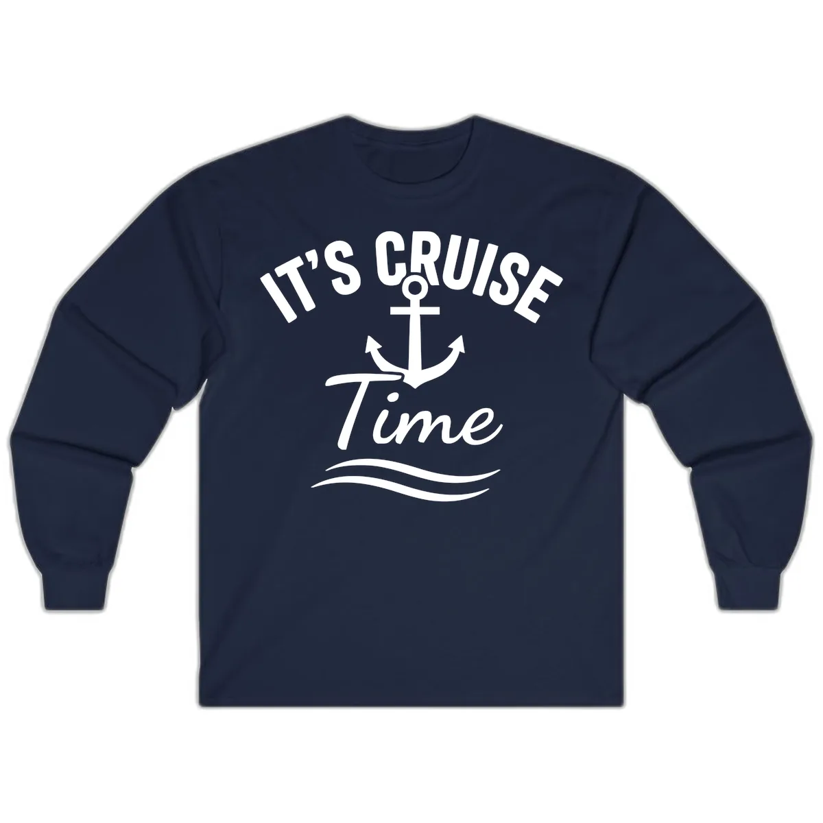 Its Cruise Time Anchor Graphic Long Sleeve in Navy